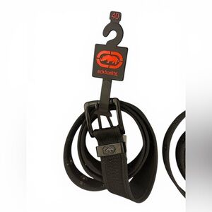 Ecko Unlimited Black Webbed Men's Belt with Rhino Buckle